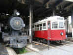 Savannah trolley in roundhouse sm.JPG (90814 bytes)